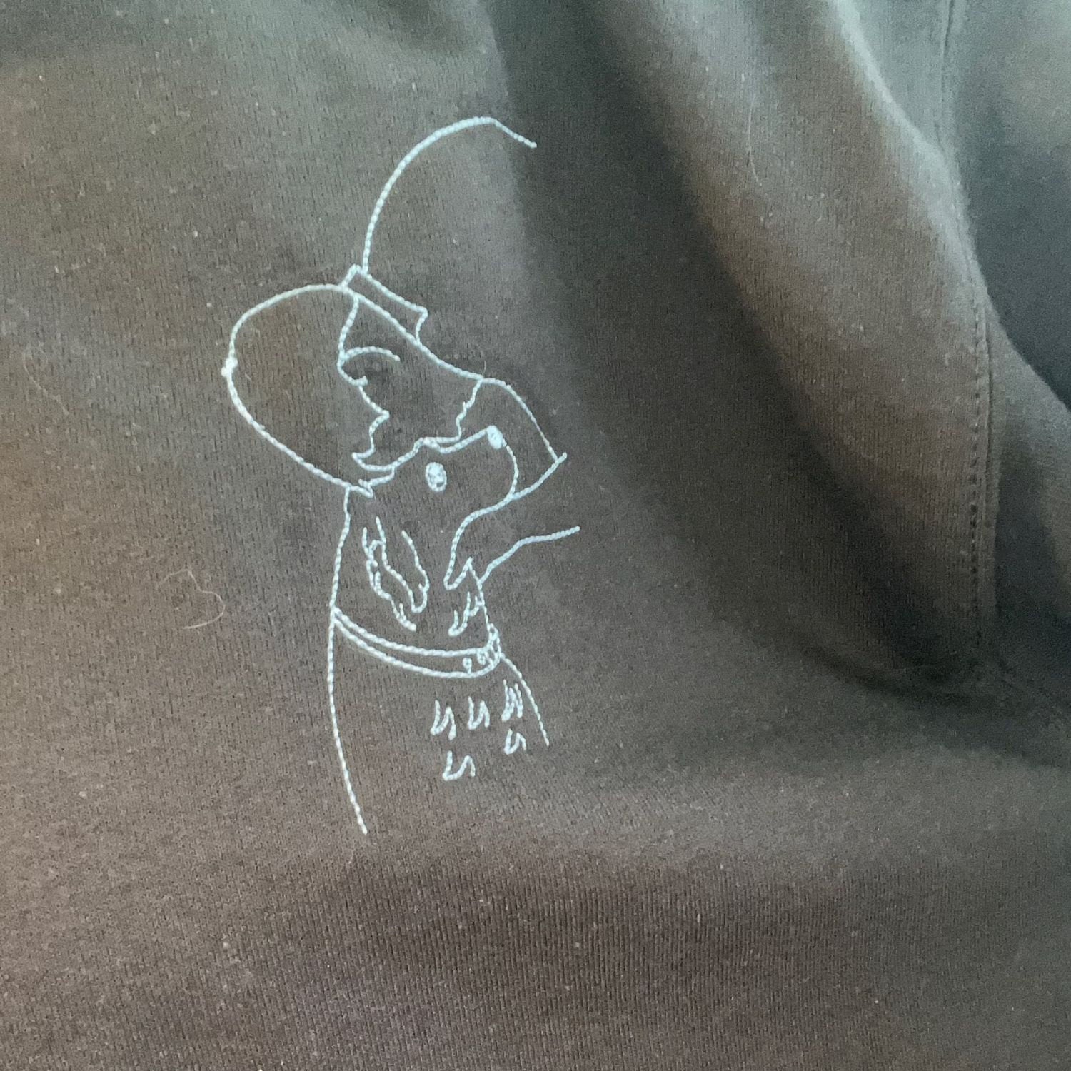 Custom Embroidered Dog Dad Hoodie with Portrait from Photo, Embroidered Photo Sweatshirt, Outline Embroidered Sweatshirt, Portrait Hoodie-ilovevango
