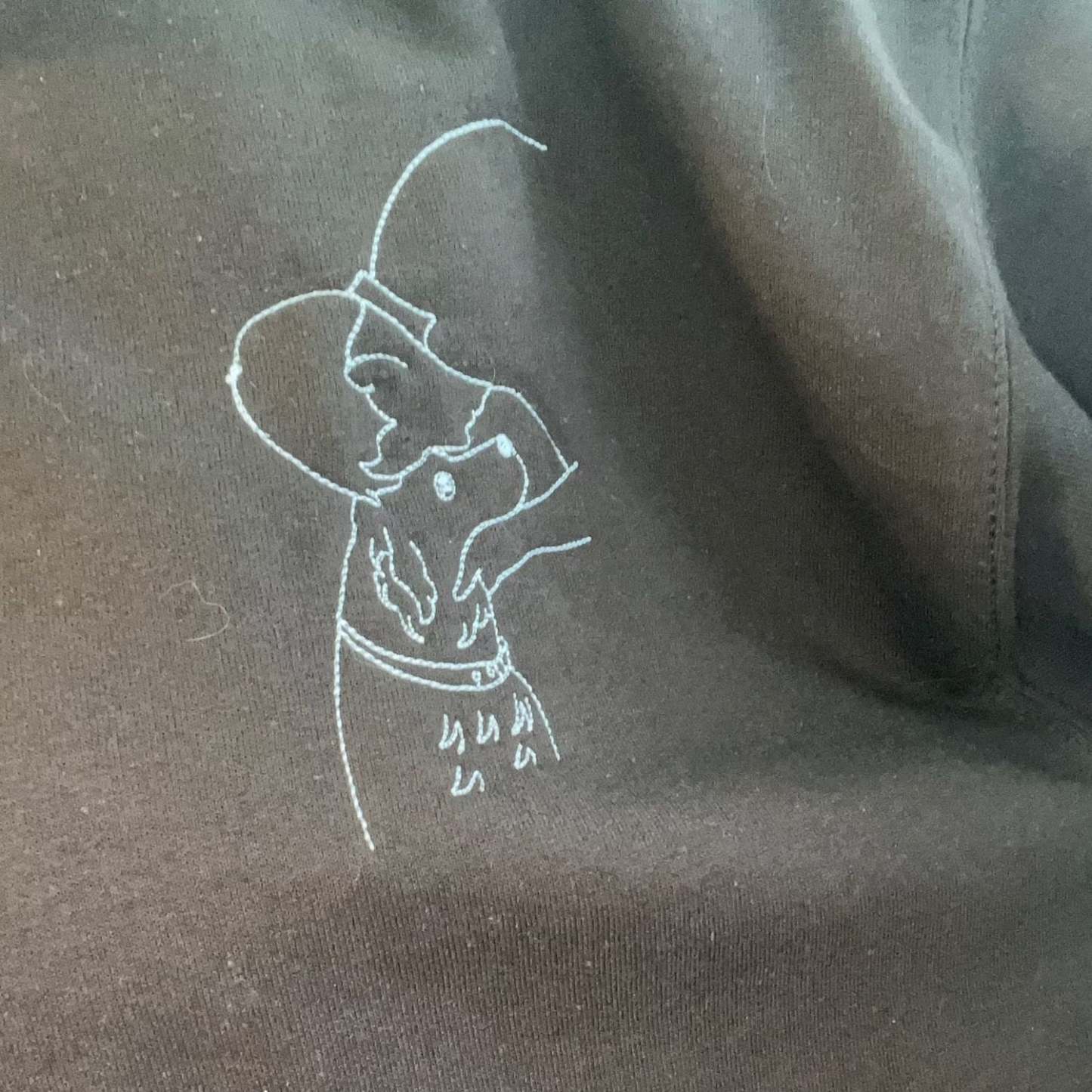 Custom Embroidered Dog Dad Hoodie with Portrait from Photo, Embroidered Photo Sweatshirt, Outline Embroidered Sweatshirt, Portrait Hoodie-ilovevango