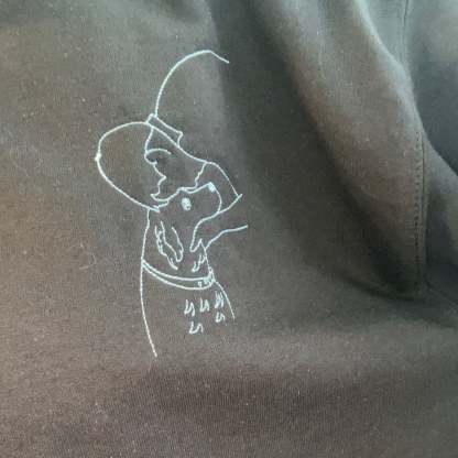 Custom Embroidered Dog Dad Hoodie with Portrait from Photo, Embroidered Photo Sweatshirt, Outline Embroidered Sweatshirt, Portrait Hoodie-ilovevango
