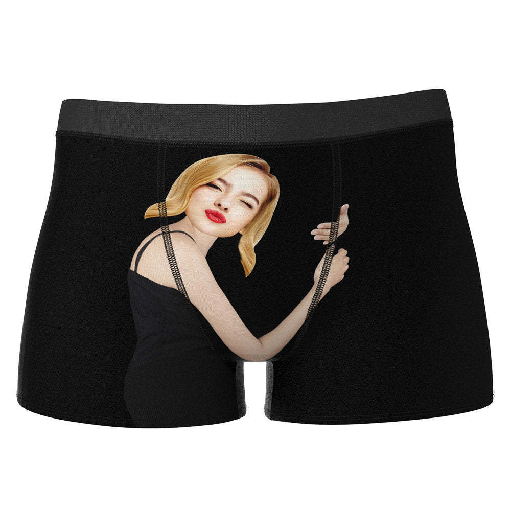 Men's Custom Face On Body Boxer Shorts - Dark Skin-ilovevango
