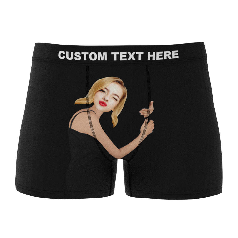 Men's Custom Face On Body Boxer Shorts - Dark Skin-ilovevango