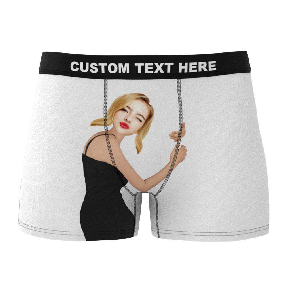 Men's Custom Face On Body Boxer Shorts - Dark Skin-ilovevango
