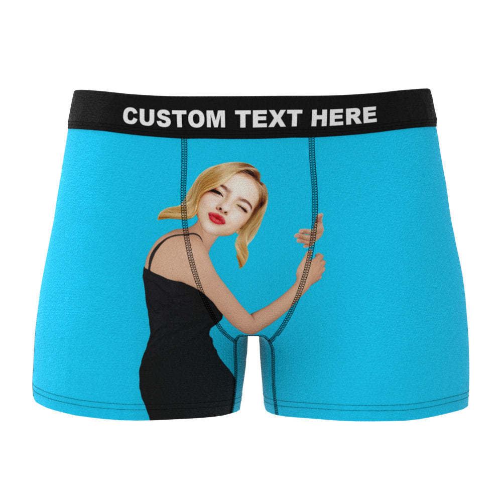 Men's Custom Face On Body Boxer Shorts - Dark Skin-ilovevango