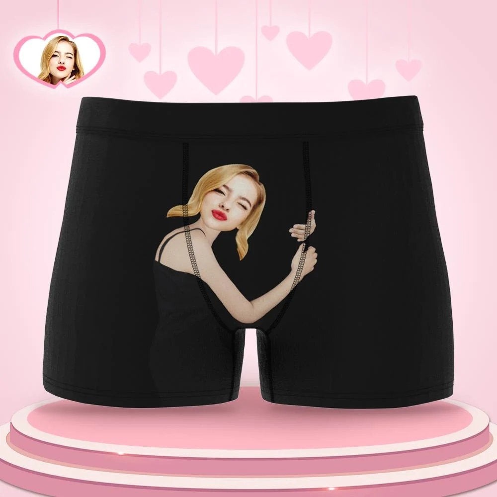 Men's Custom Face On Body Boxer Shorts - Dark Skin-ilovevango