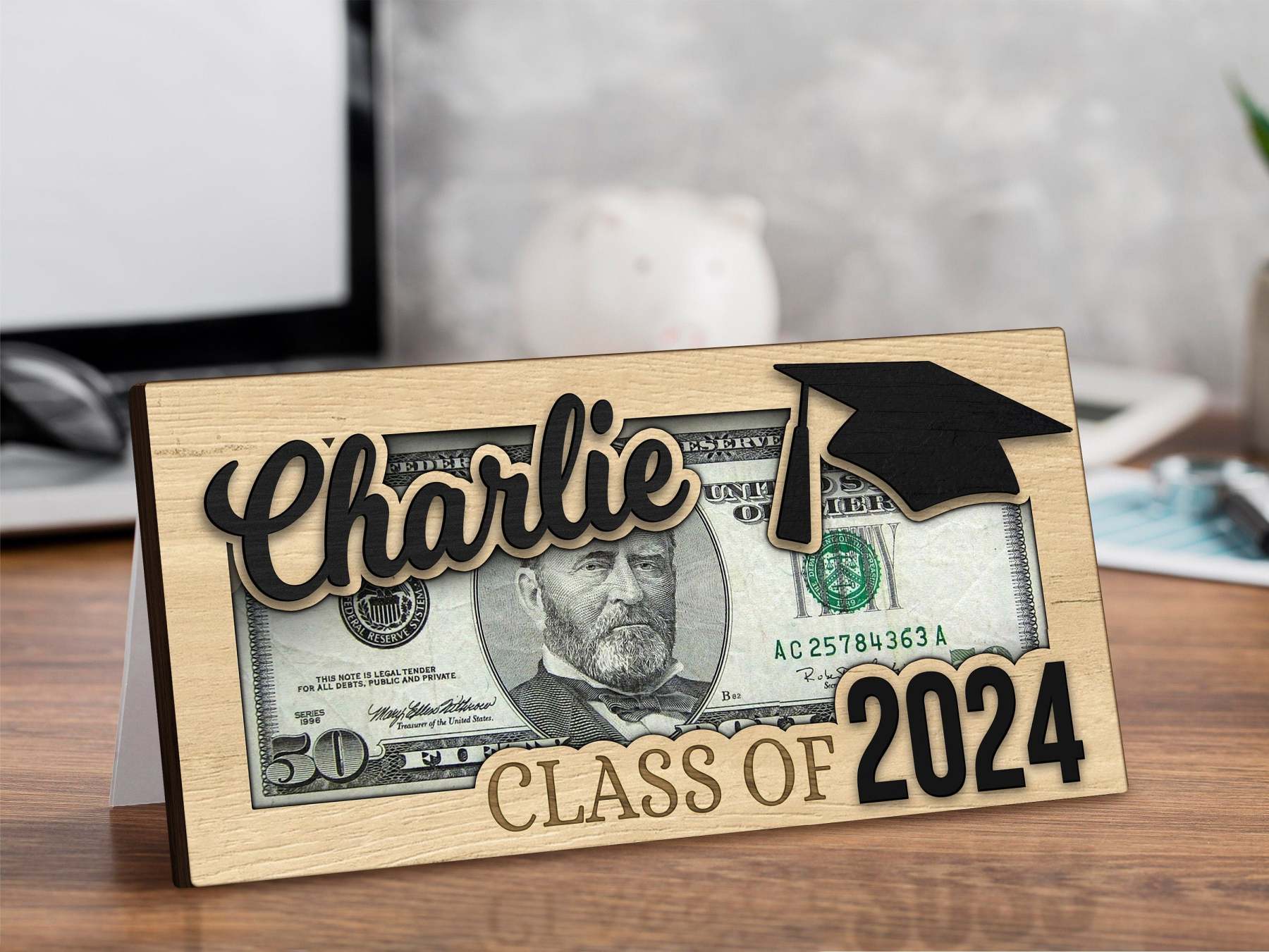 Personalized Graduation 2024 Money Holder Gift, Custom Gift for Grad Student, Gift for High School Senior, Custom Grad Name Cash Holder-ilovevango
