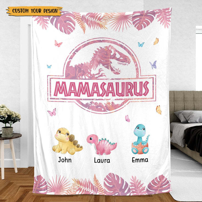 Personalized Blanket For Mom - Mamasaurus Blanket-ilovevango