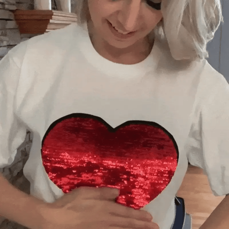 Custom Photo Flip Sequin Sweatshirt-ilovevango