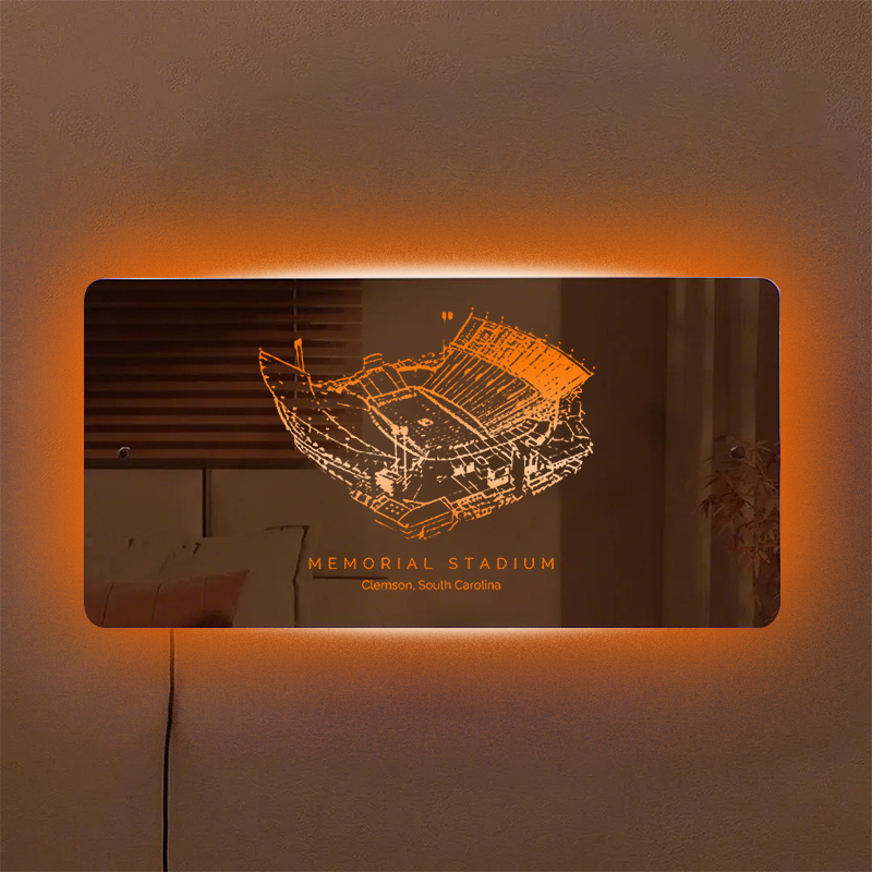 Memorial Stadium (Clemson) Stadium Mirror Light-Gifts For Sports Lover
