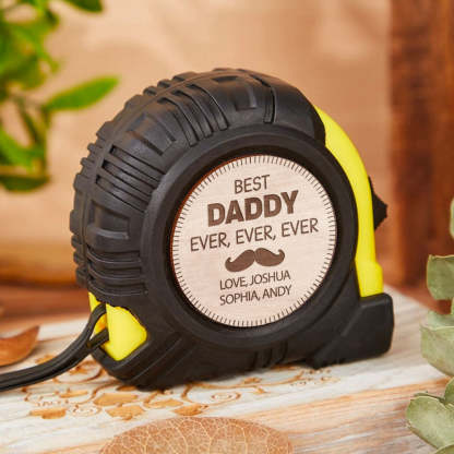 The Best Papa Ever - Family Personalized Custom Tape Measure/Hammer Set - Gifts to Father