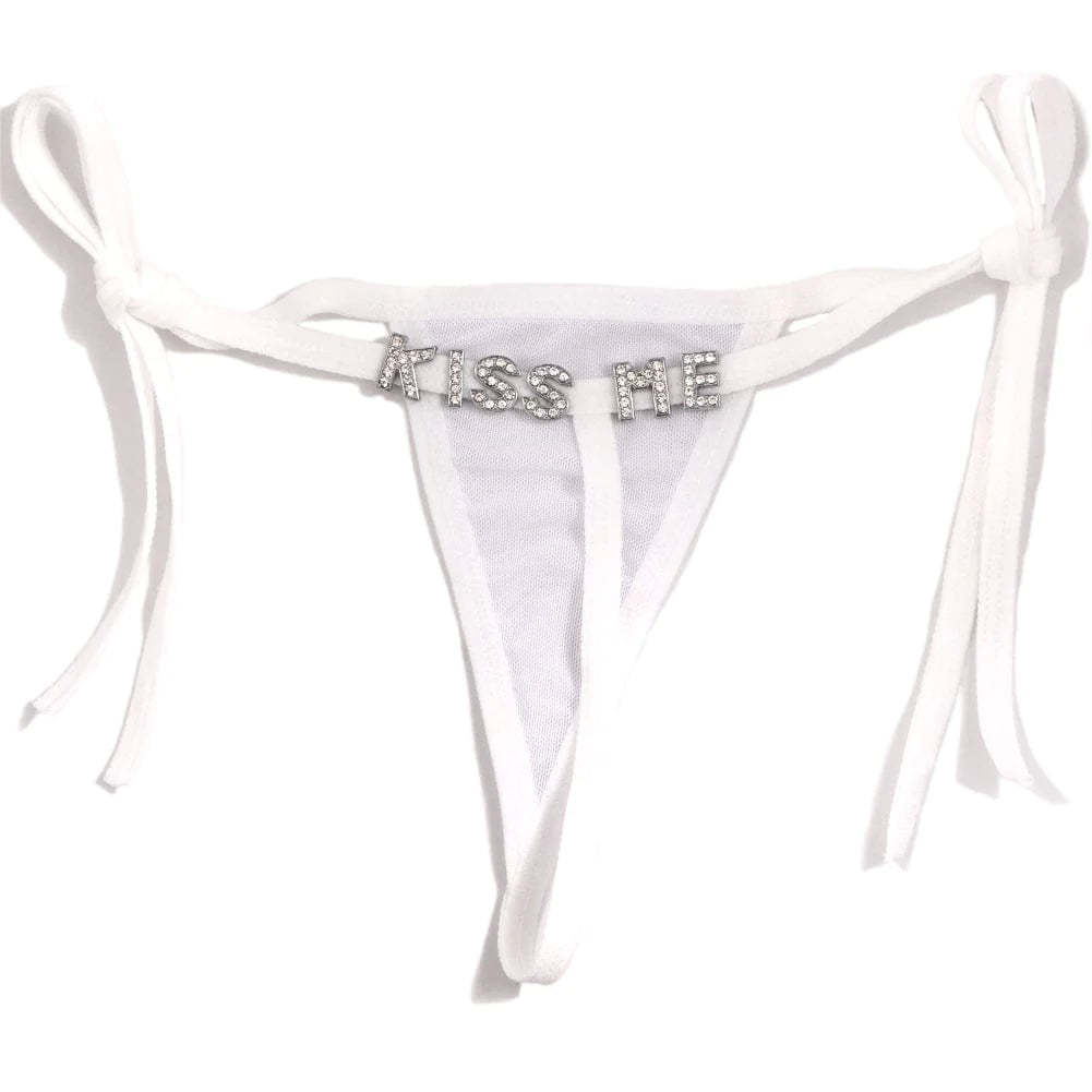 Personalized Name Letters Thongs G-string Thongs for Women Panties Soft Side Tie Lingerie Briefs Multicolor Panties Sexy Jewelry-ilovevango
