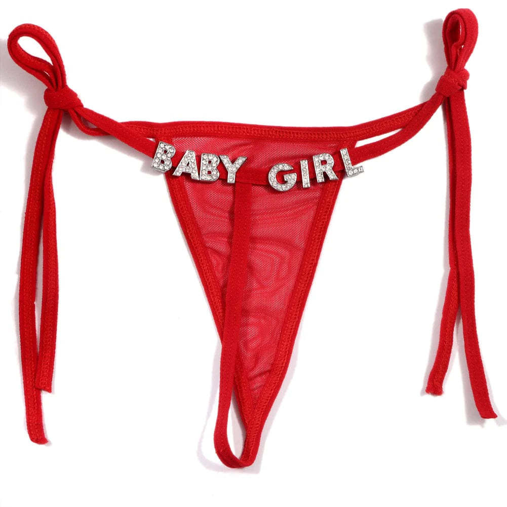 Personalized Name Letters Thongs G-string Thongs for Women Panties Soft Side Tie Lingerie Briefs Multicolor Panties Sexy Jewelry-ilovevango