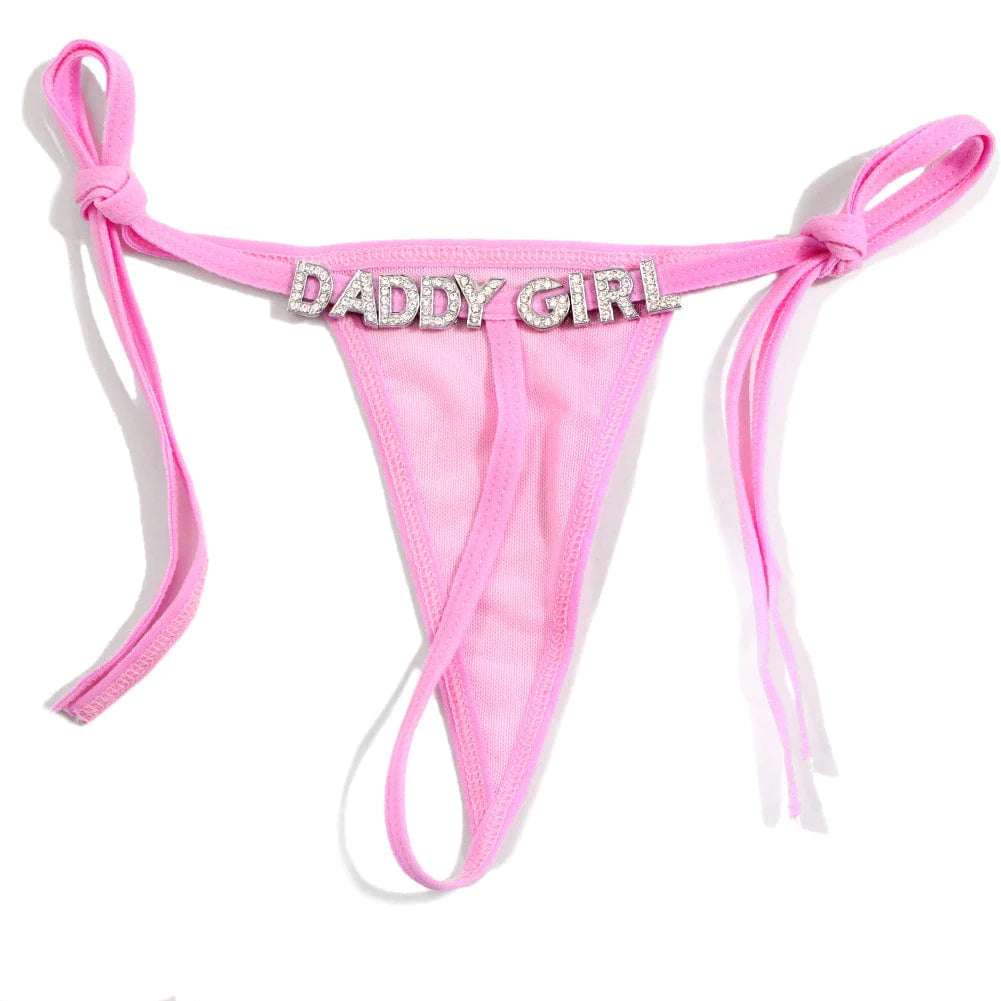 Personalized Name Letters Thongs G-string Thongs for Women Panties Soft Side Tie Lingerie Briefs Multicolor Panties Sexy Jewelry-ilovevango