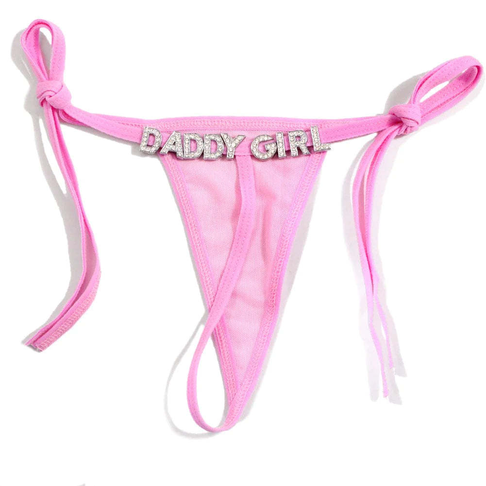 Personalized Name Letters Thongs G-string Thongs for Women Panties Soft Side Tie Lingerie Briefs Multicolor Panties Sexy Jewelry-ilovevango