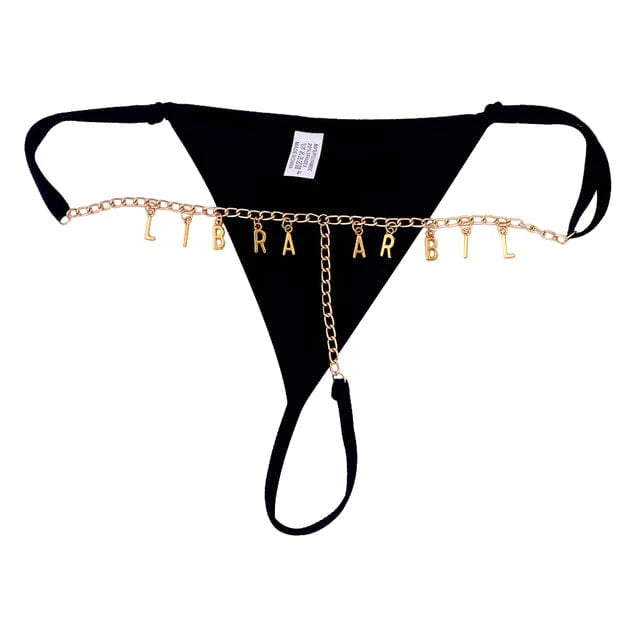 Personalized Name Thong Waist Body Jewelry Custom Letter Charm G-String Panties Women Body Chain Lingerie Gift For Her-ilovevango