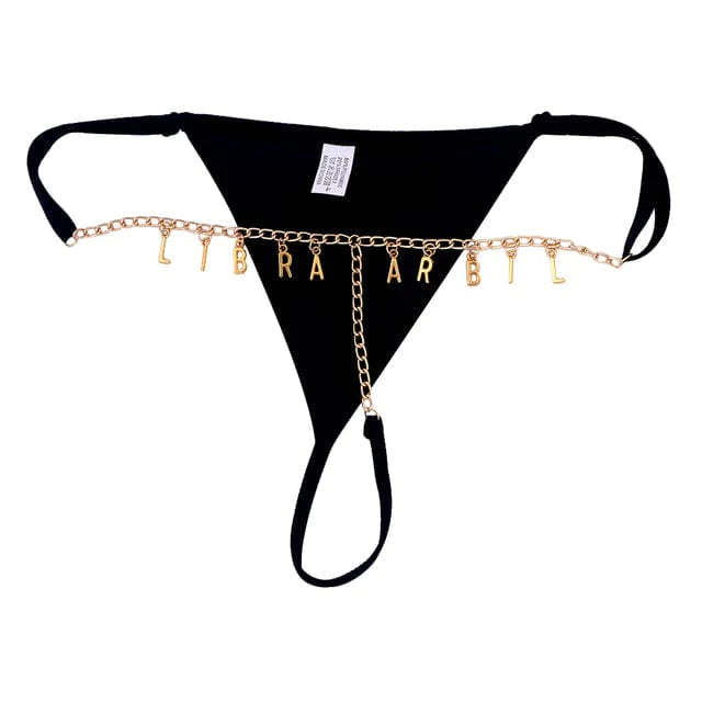 Personalized Name Thong Waist Body Jewelry Custom Letter Charm G-String Panties Women Body Chain Lingerie Gift For Her-ilovevango