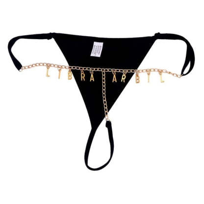 Personalized Name Thong Waist Body Jewelry Custom Letter Charm G-String Panties Women Body Chain Lingerie Gift For Her-ilovevango