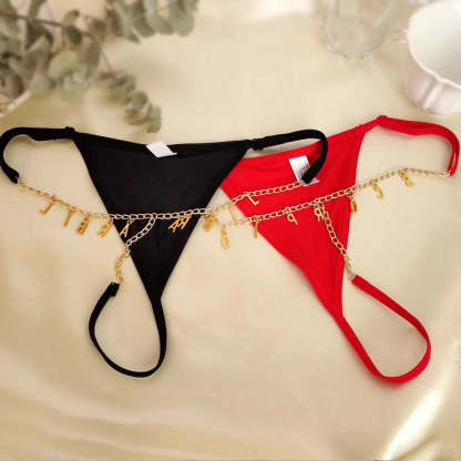 Personalized Name Thong Waist Body Jewelry Custom Letter Charm G-String Panties Women Body Chain Lingerie Gift For Her-ilovevango