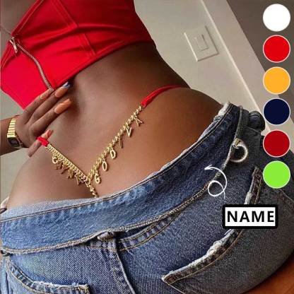 Personalized Name Thong Waist Body Jewelry Custom Letter Charm G-String Panties Women Body Chain Lingerie Gift For Her-ilovevango
