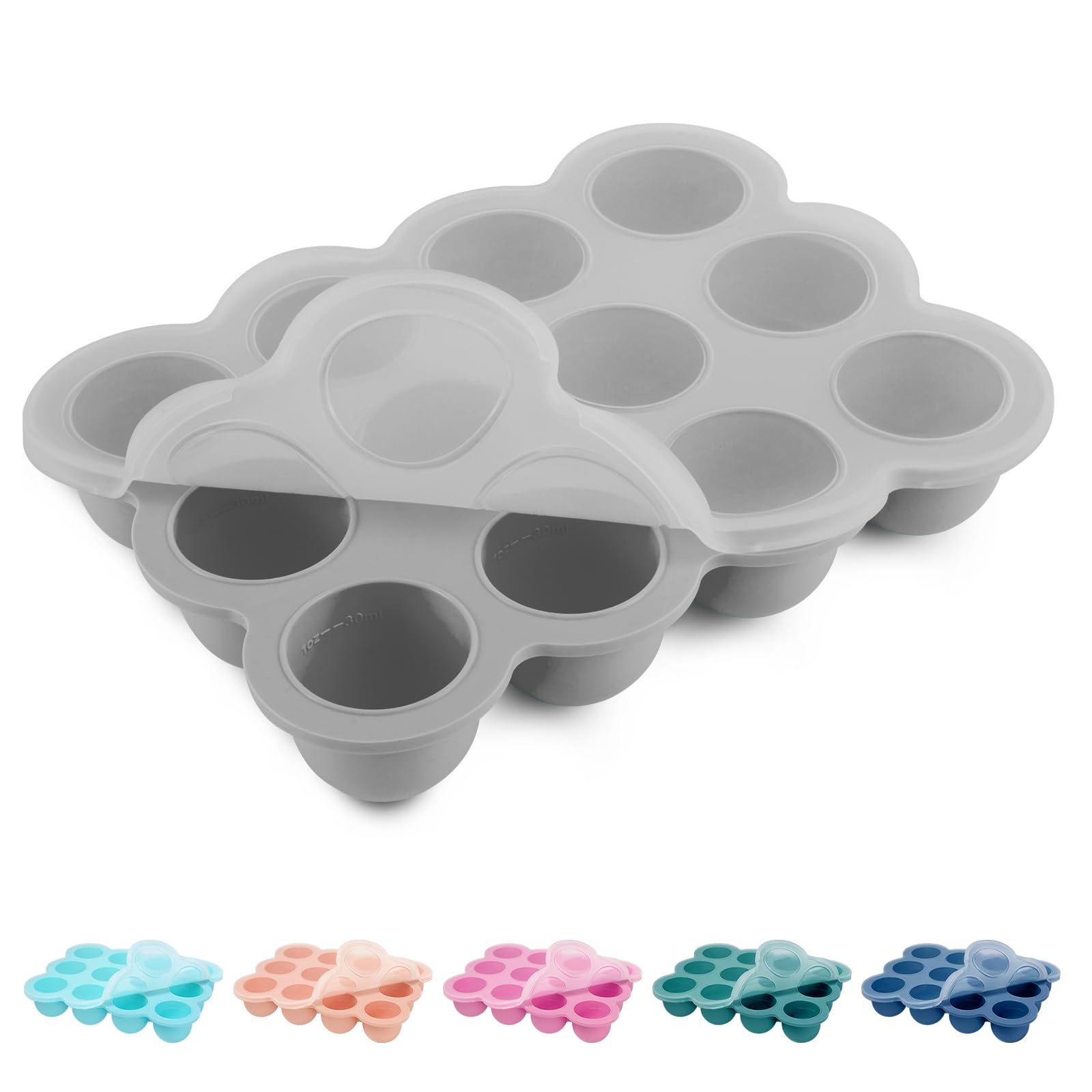 SHOPPULSE Aufbewahrung von Babynahrung aus Silikon,Babynahrung Einfrieren Behälte aus mit Silikon Deckel,BPA-frei,Perfekt für Hausgemachte Babynahrung, Gemüse, Eiswürfeln,Fruchtpüree und Muttermilch