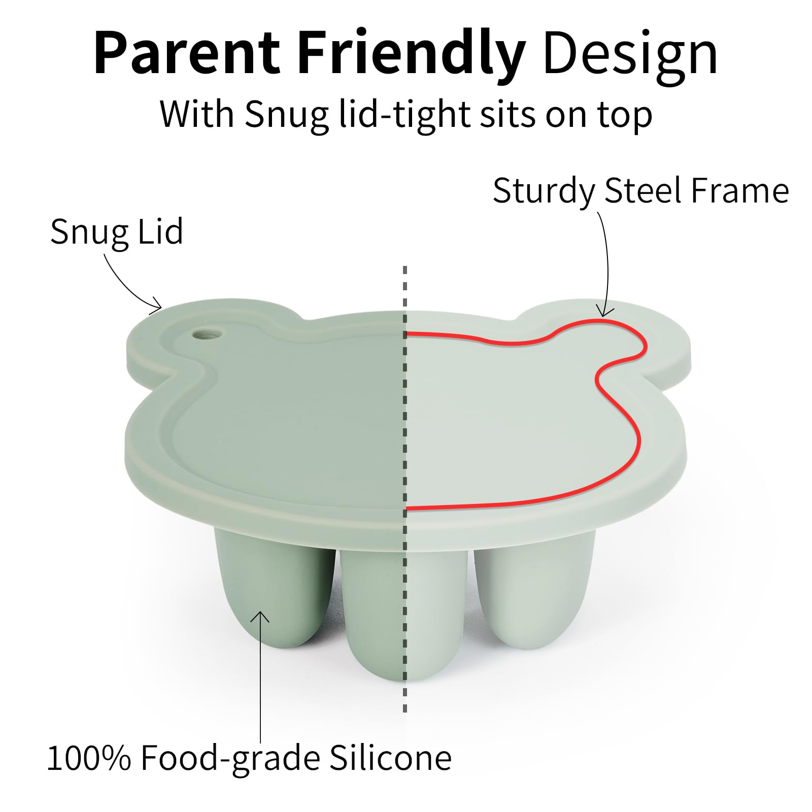 SHOPPULSE Silikon Fruchtsauger Baby: Schnuller und Muttermilch, Eis am Stiel, Gefrierschrank, Aufbewahrungsbehälter für Babynahrung, Eiswürfel für Babyzahnen und Selbstfütterung