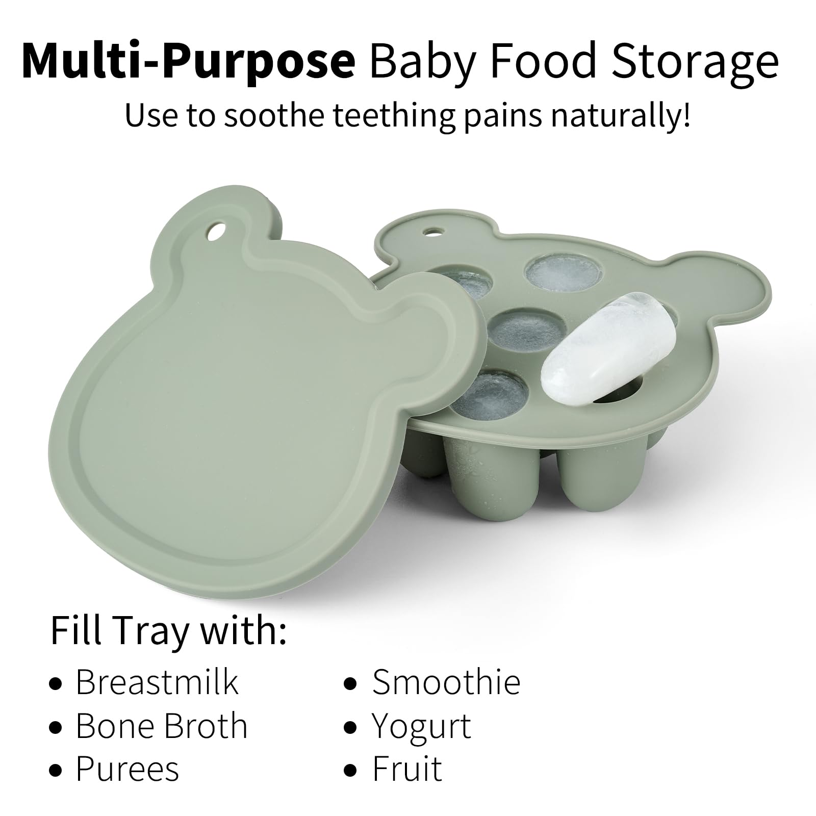 SHOPPULSE Silikon Fruchtsauger Baby: Schnuller und Muttermilch, Eis am Stiel, Gefrierschrank, Aufbewahrungsbehälter für Babynahrung, Eiswürfel für Babyzahnen und Selbstfütterung