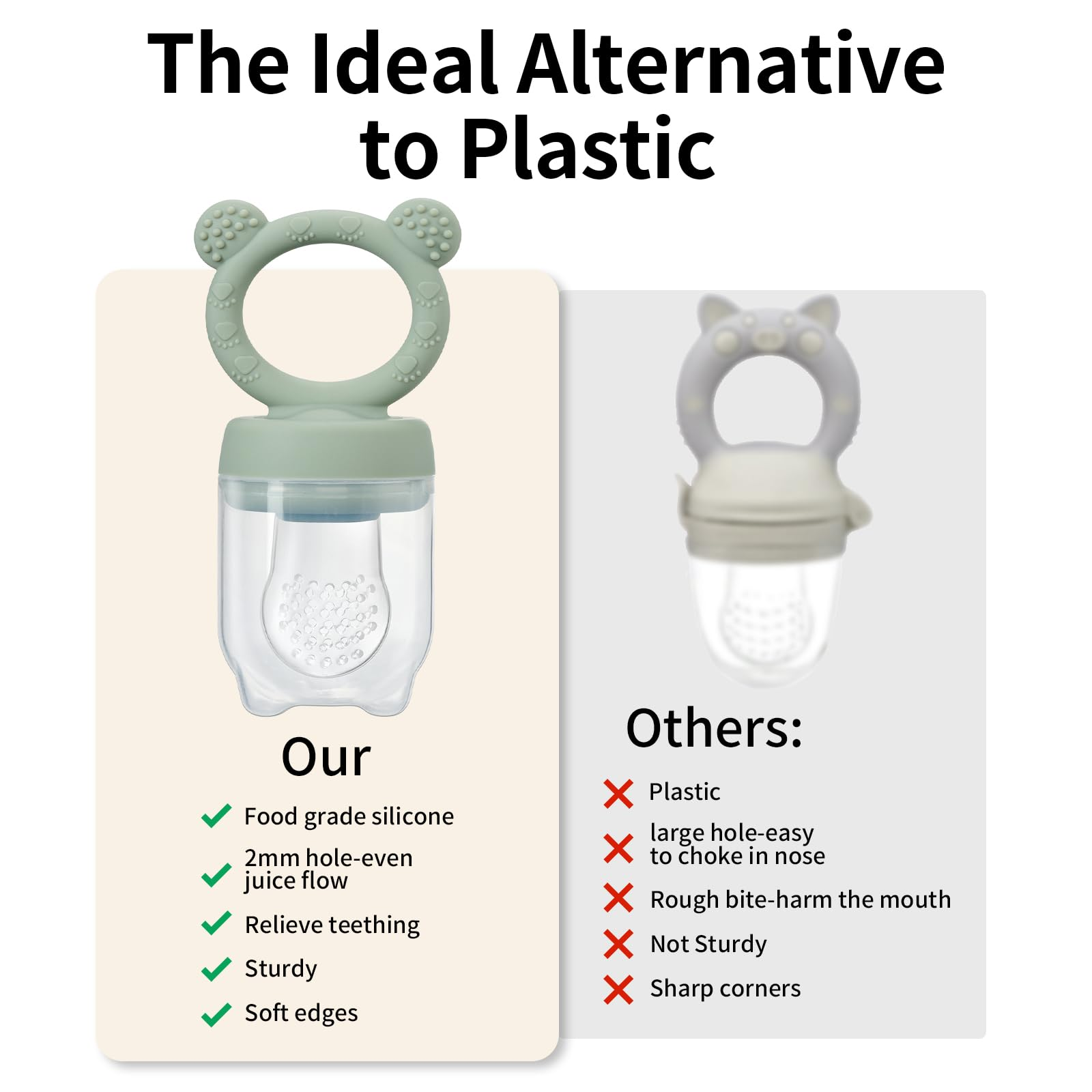 SHOPPULSE Silikon Fruchtsauger Baby: Schnuller und Muttermilch, Eis am Stiel, Gefrierschrank, Aufbewahrungsbehälter für Babynahrung, Eiswürfel für Babyzahnen und Selbstfütterung