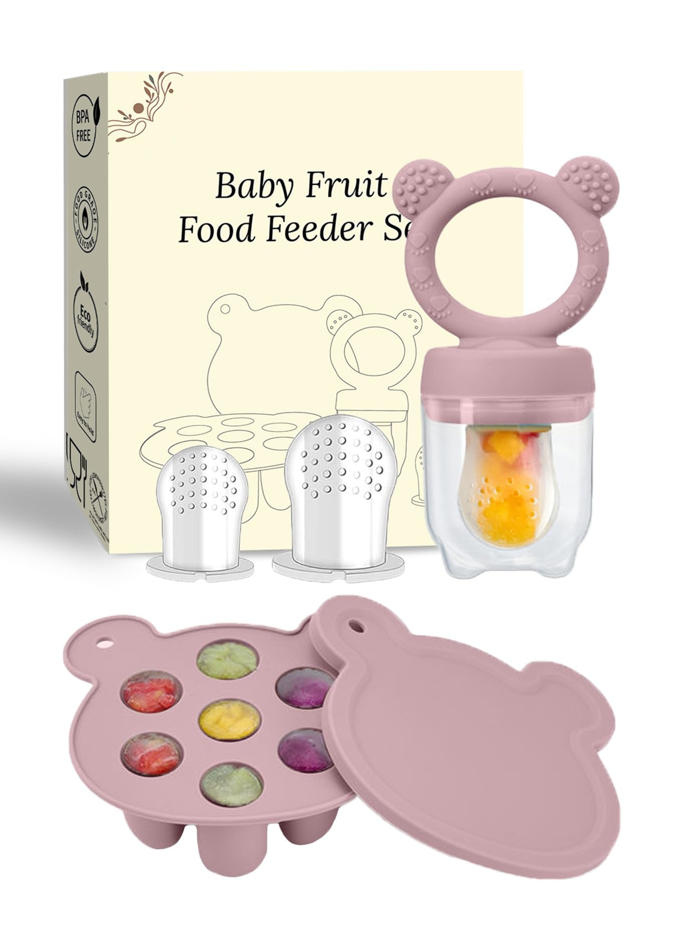 SHOPPULSE Silikon Fruchtsauger Baby: Schnuller und Muttermilch, Eis am Stiel, Gefrierschrank, Aufbewahrungsbehälter für Babynahrung, Eiswürfel für Babyzahnen und Selbstfütterung