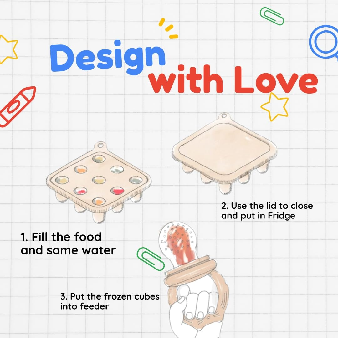 SHOPPULSE Fruchtsauger Baby | Silikon Futterspender für Babynahrung und Gefriertablett für Babynahrung, Milch-Eis am Stiel, zur Linderung des Zahnens von Babys, Schnuller zum Selbstfüttern (Cat Green)