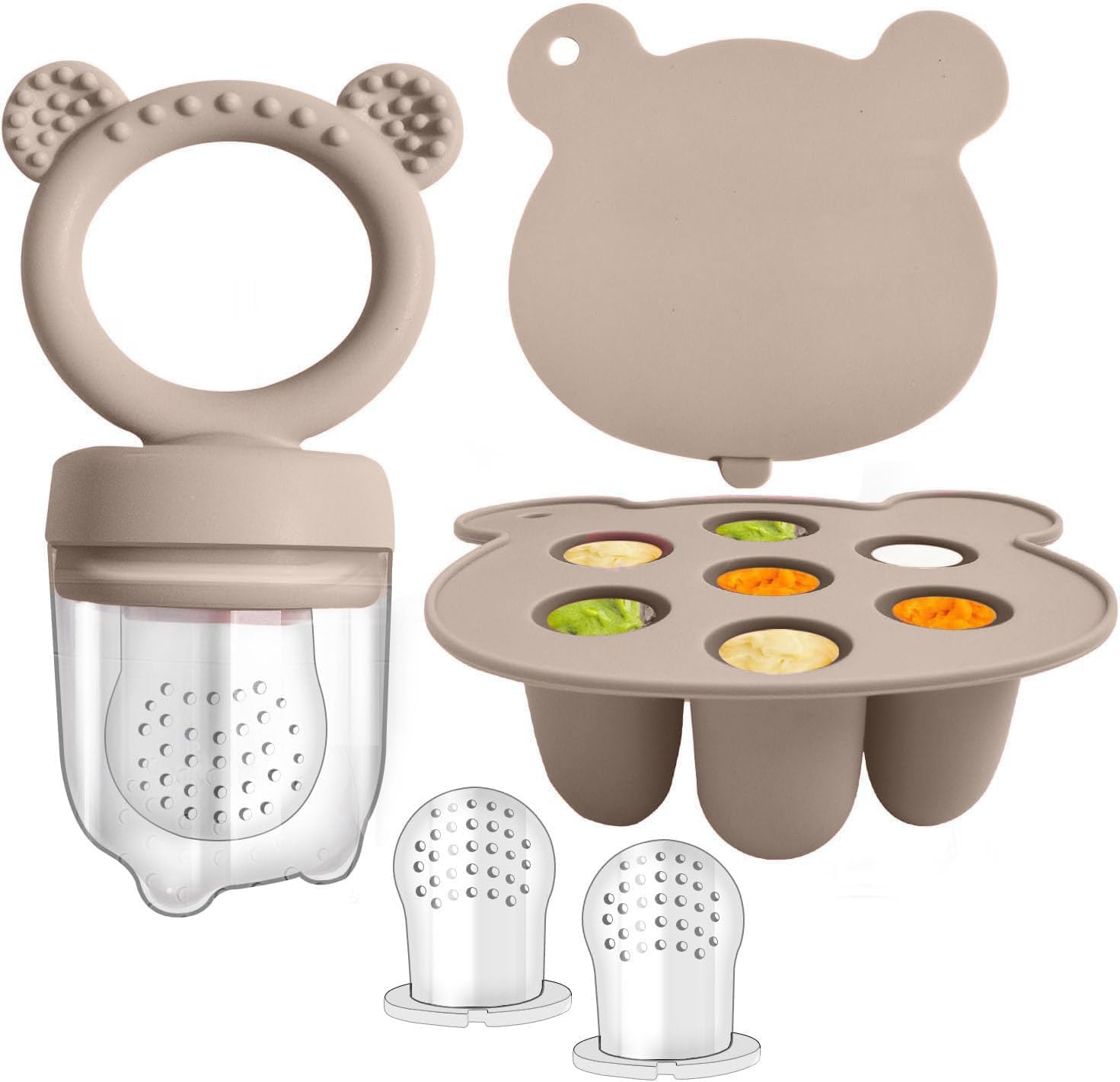 SHOPPULSE Obst-Futterspender für Babys, Silikon-Fruchtfutterspender für Muttermilch, Eis am Stiel, Gefrierformen für Babyzahnen und Selbstfütterung,werdende Mütter