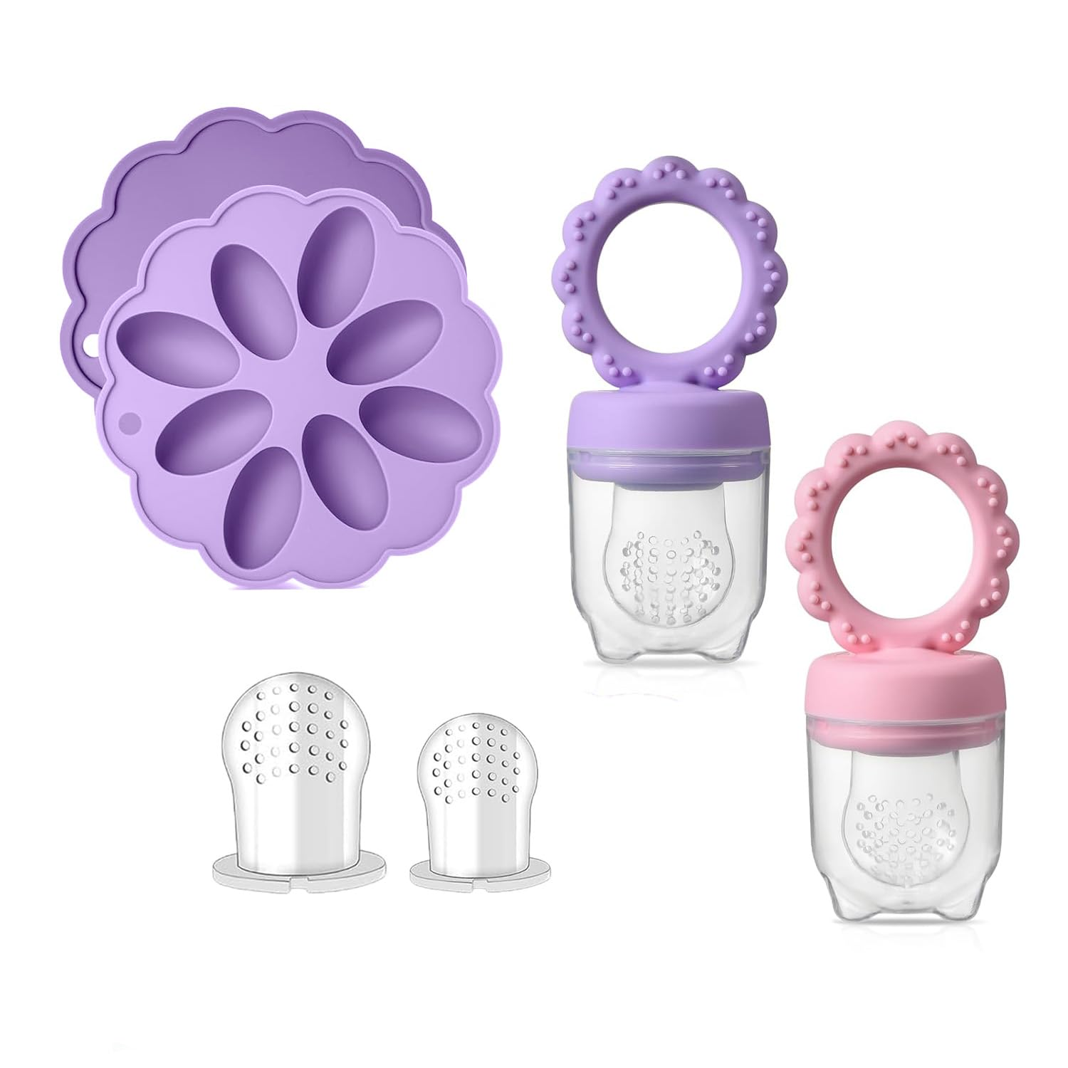 SHOPPULSE Obst-Futterspender für Babys – Silikon-Futterspender für Babynahrung – Muttermilch Eis am Stiel Formen für Babyzahnen und Selbstfütterung