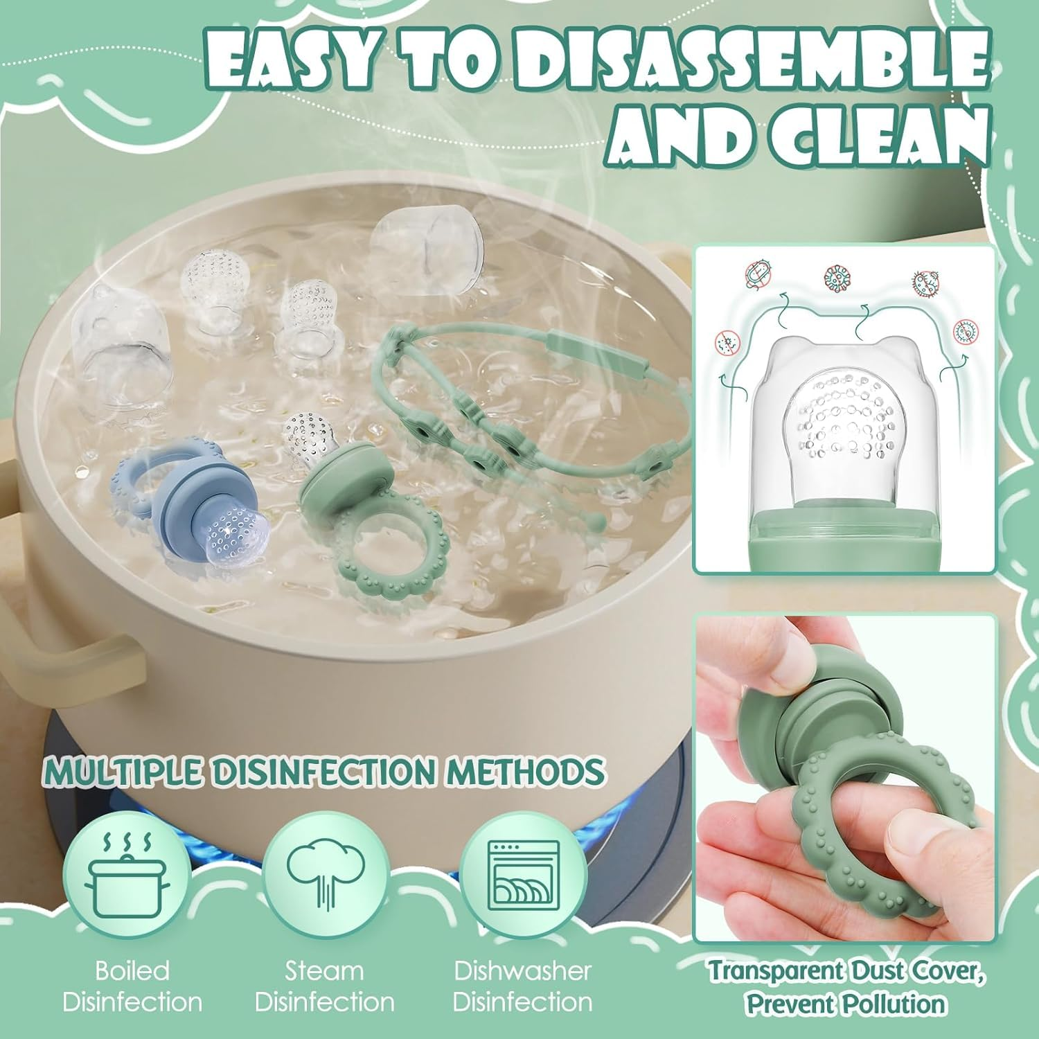 SHOPPULSE Obst-Futterspender für Babys – Silikon-Futterspender für Babynahrung – Muttermilch Eis am Stiel Formen für Babyzahnen und Selbstfütterung