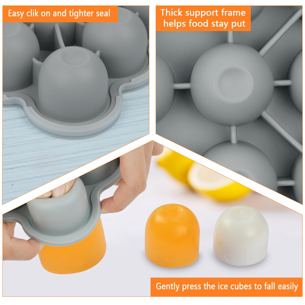 SHOPPULSE Babynahrungs-Aufbewahrungsbehälter, 12 Fächer Babynahrung Einfrieren Behälte aus mit Silikon Deckel, Perfekt für Hausgemachte Babynahrung, Gemüse, Eiswürfeln,Fruchtpüree und Muttermilch (Grau)