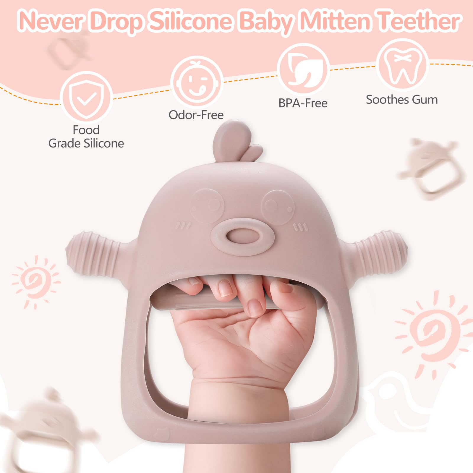 SHOPPULSE Fruchtsauger Baby, enhalt 2 Silikon Fruchtsauger, Aufbewahrung von Babynahrung, Beißspielzeug fur Baby, 5 Silikon Sauger in 3 Größen, Fruchtsauger baby ab 6 monate, BPA frei (Grün & Rosa)