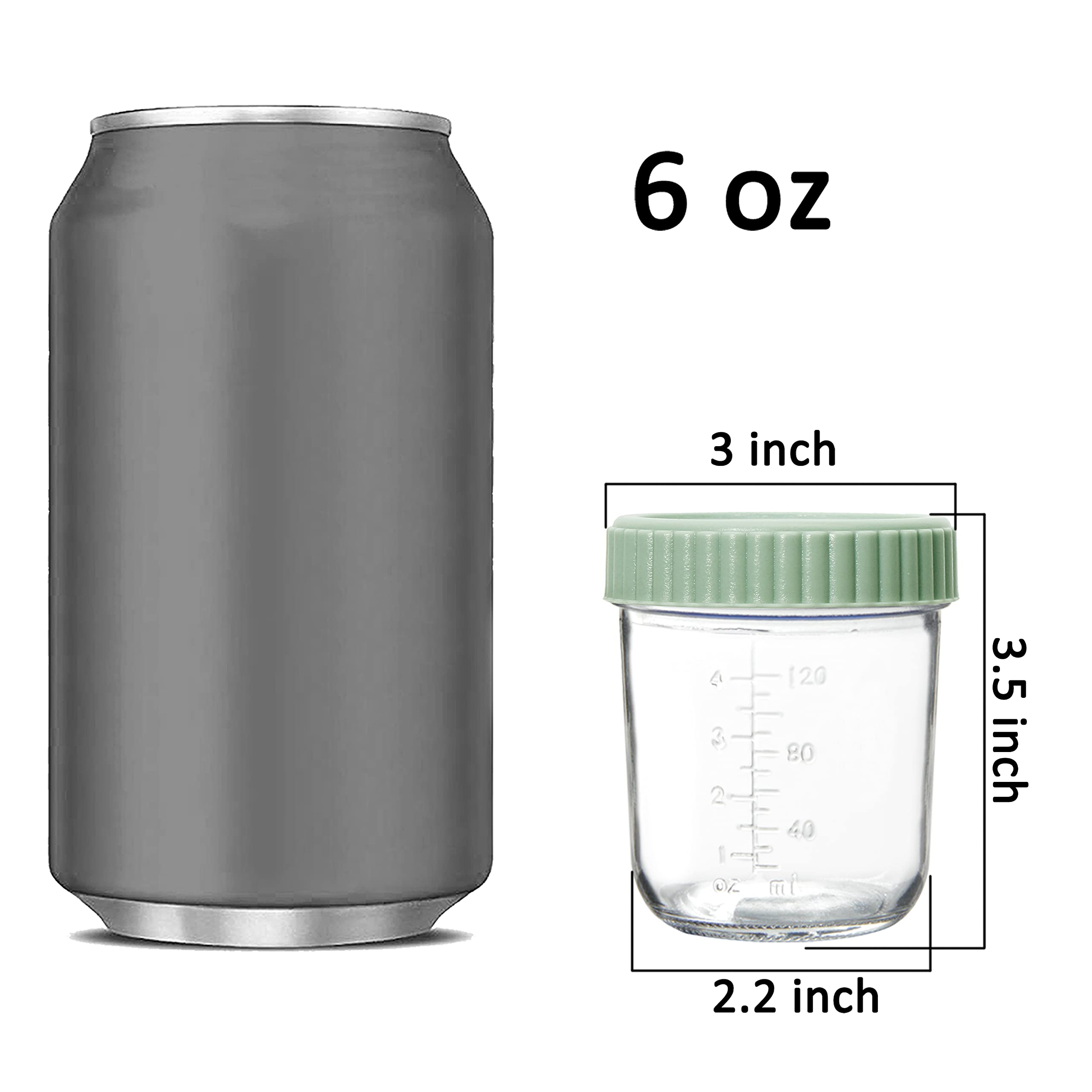 SHOPPULSE 8er Set 180ML Behälter für Babynahrung aus Glas, Babynahrungsbehälter, Glas Babynahrung (Urban)