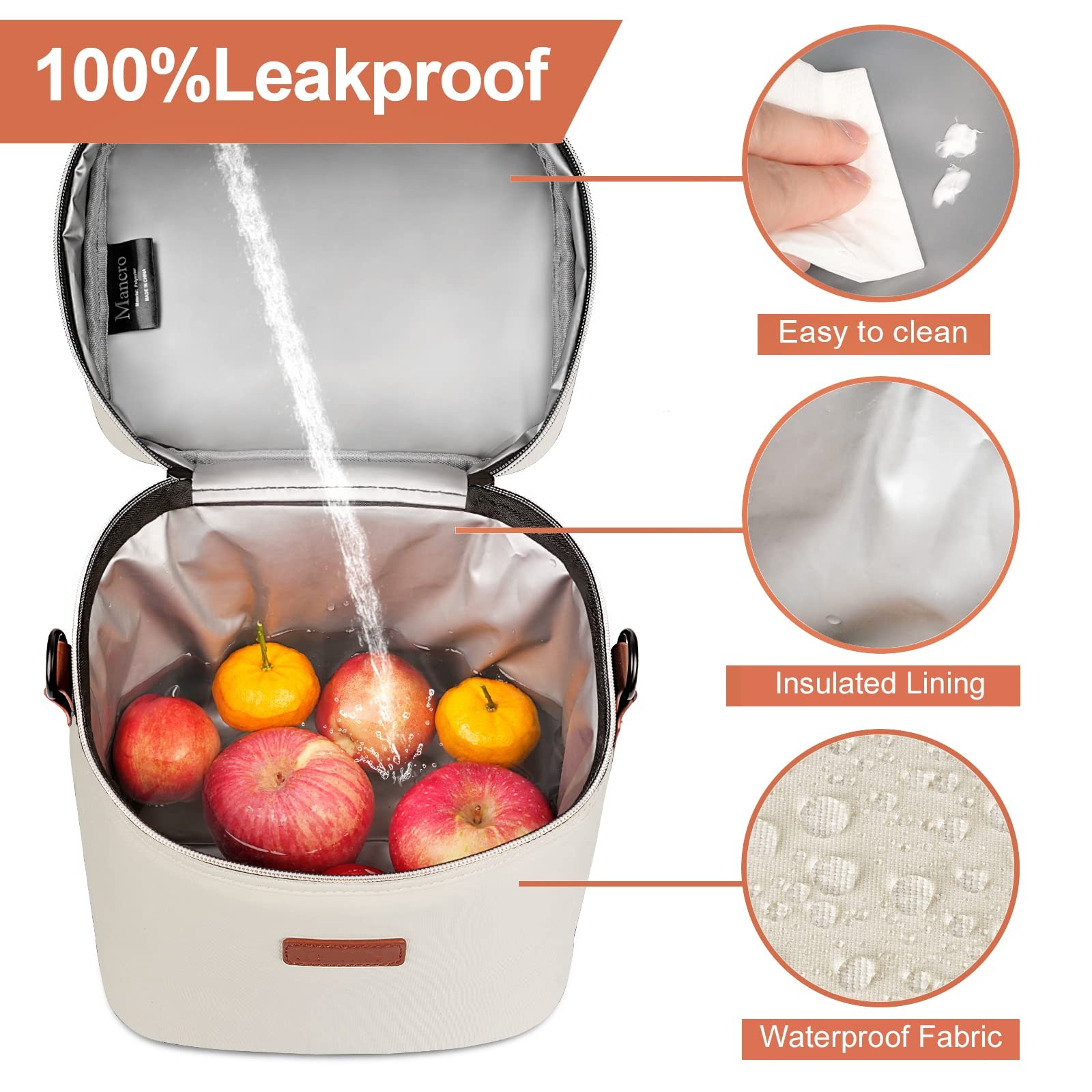 SHOPPULSE Muttermilch Kühltasche mit Eisbeutel, passend für 6 Babyflaschen bis zu 266 ml, Kühltasche Babyflaschen mit Schultergurt, Kühlbox Muttermilch für Stillende Mütter,Creme