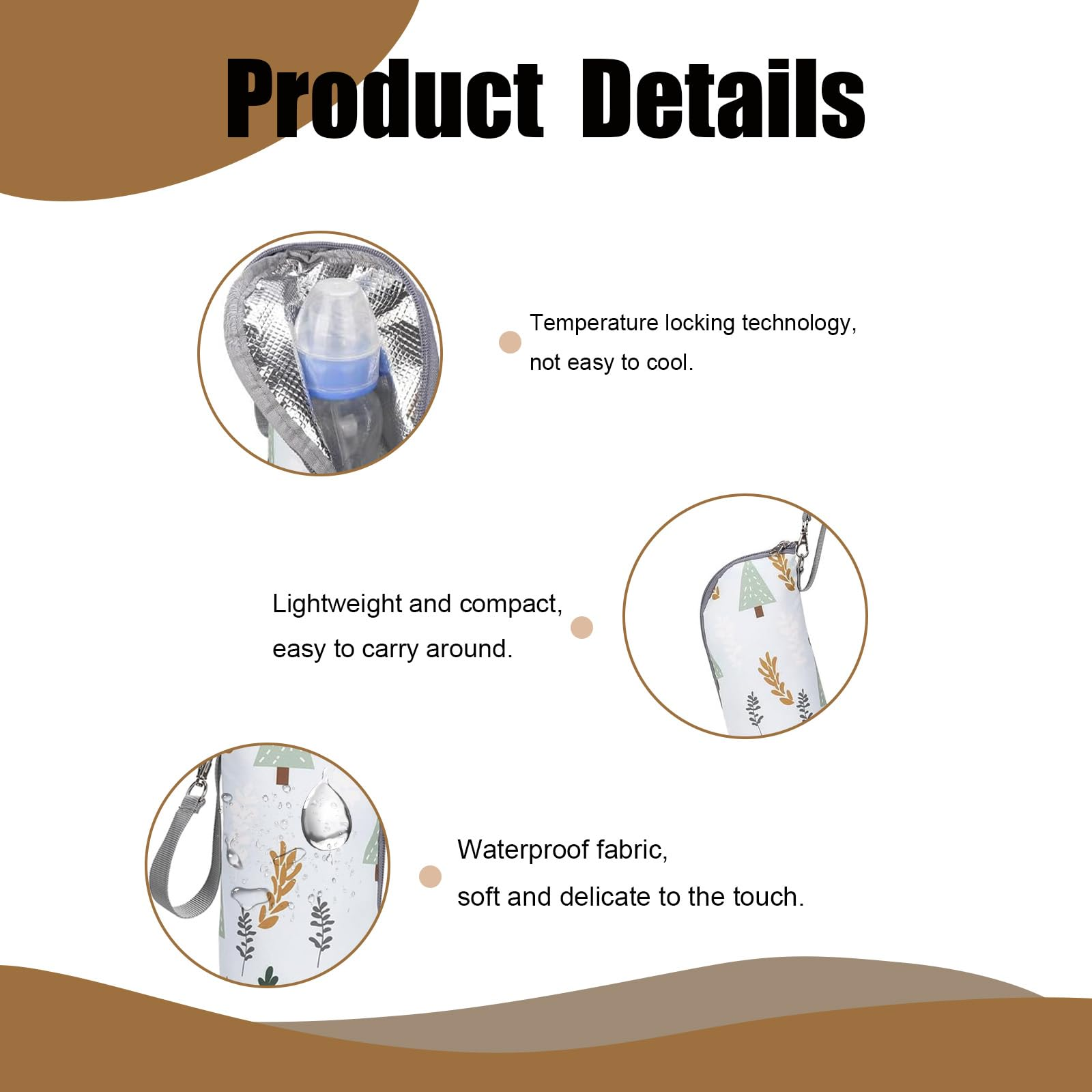 SHOPPULSE 1 Stück Babyflaschen-Isoliertasche, tragbare Babyflaschen-Tasche für den Kinderwagen auf Reisen, Babyflaschen-Thermostat