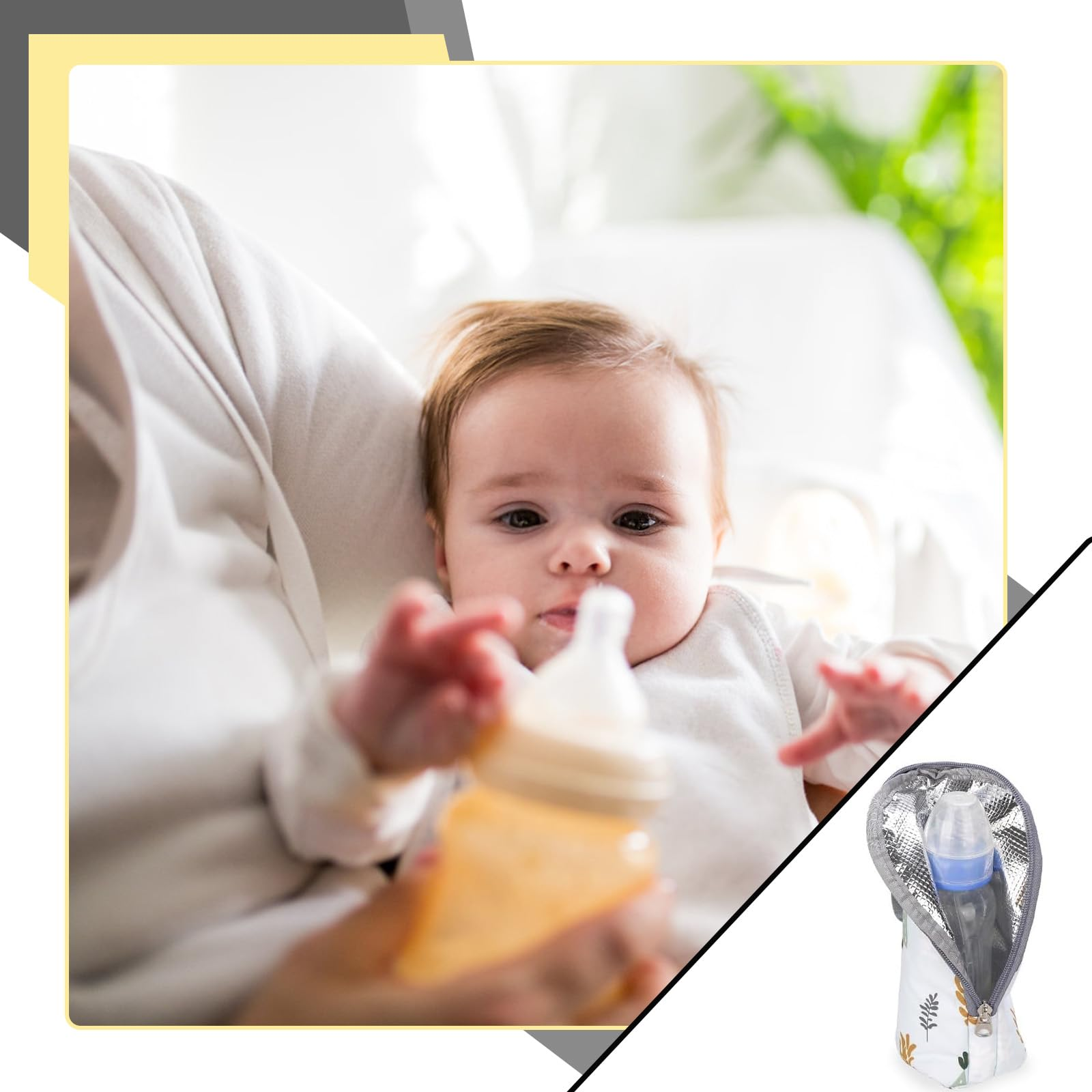 SHOPPULSE 1 Stück Babyflaschen-Isoliertasche, tragbare Babyflaschen-Tasche für den Kinderwagen auf Reisen, Babyflaschen-Thermostat