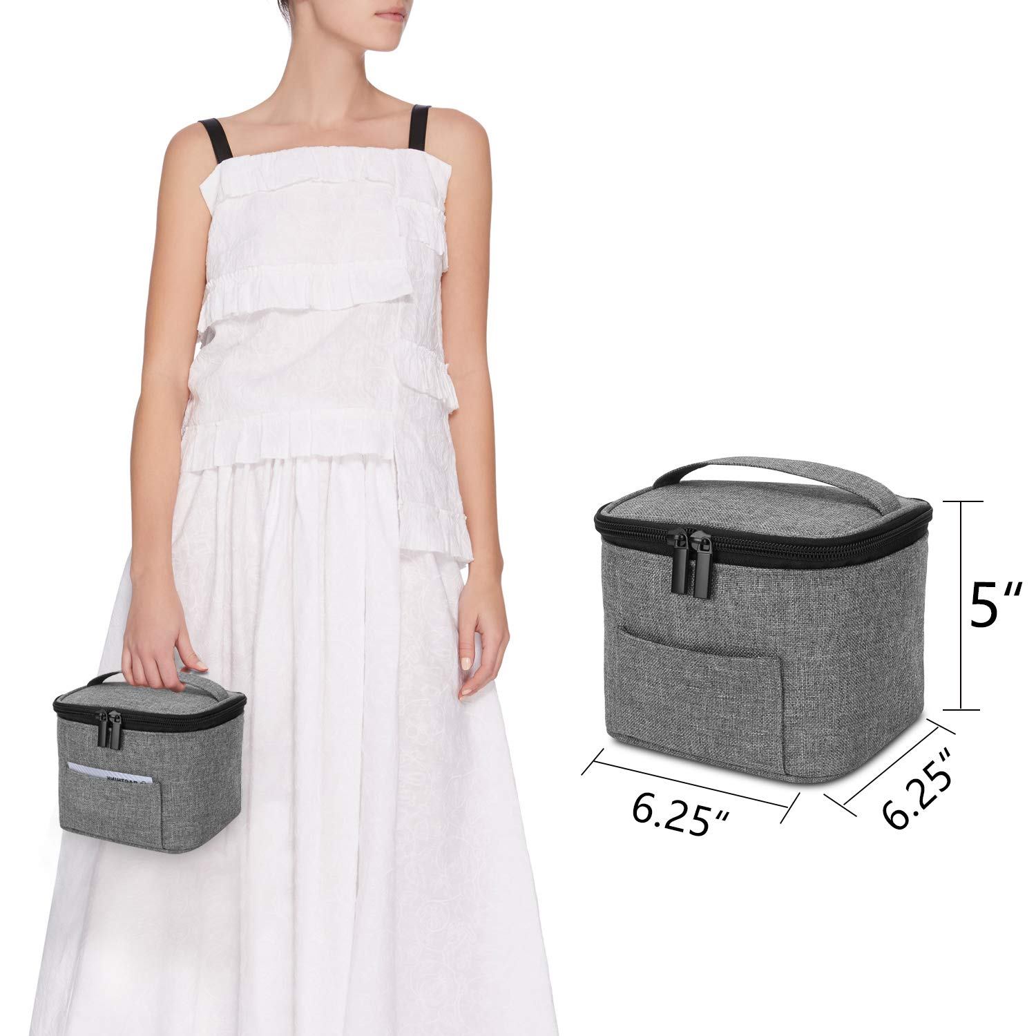 SHOPPULSE Muttermilch Kühltasche (Halten Sie 4 Muttermilchflaschen, 150 ml), Auslaufsicher Kühltasche für Milchtransport, Kühltasche für 120-150 ml Babyflaschen (Nur Tasche), Grau