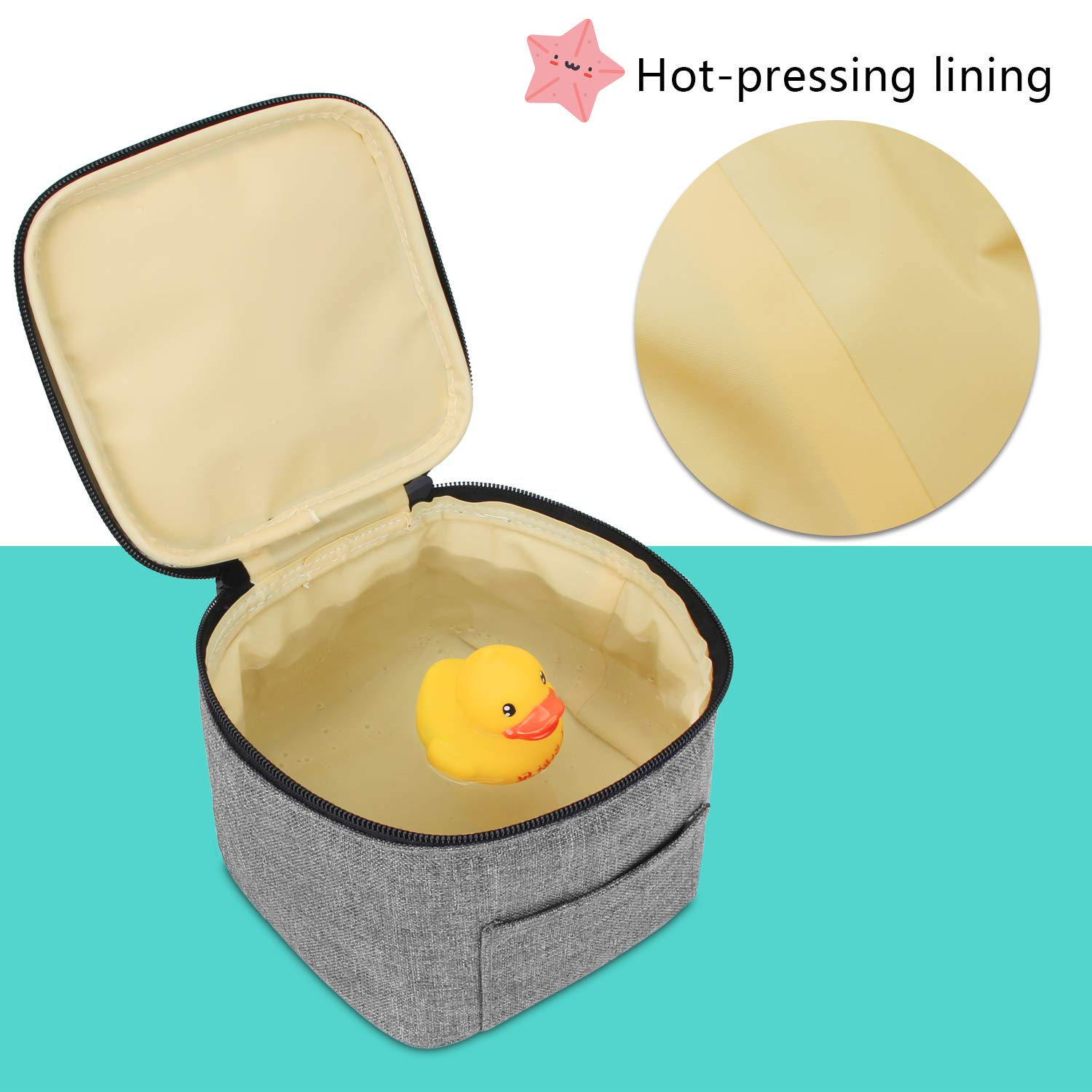 SHOPPULSE Muttermilch Kühltasche (Halten Sie 4 Muttermilchflaschen, 150 ml), Auslaufsicher Kühltasche für Milchtransport, Kühltasche für 120-150 ml Babyflaschen (Nur Tasche), Grau