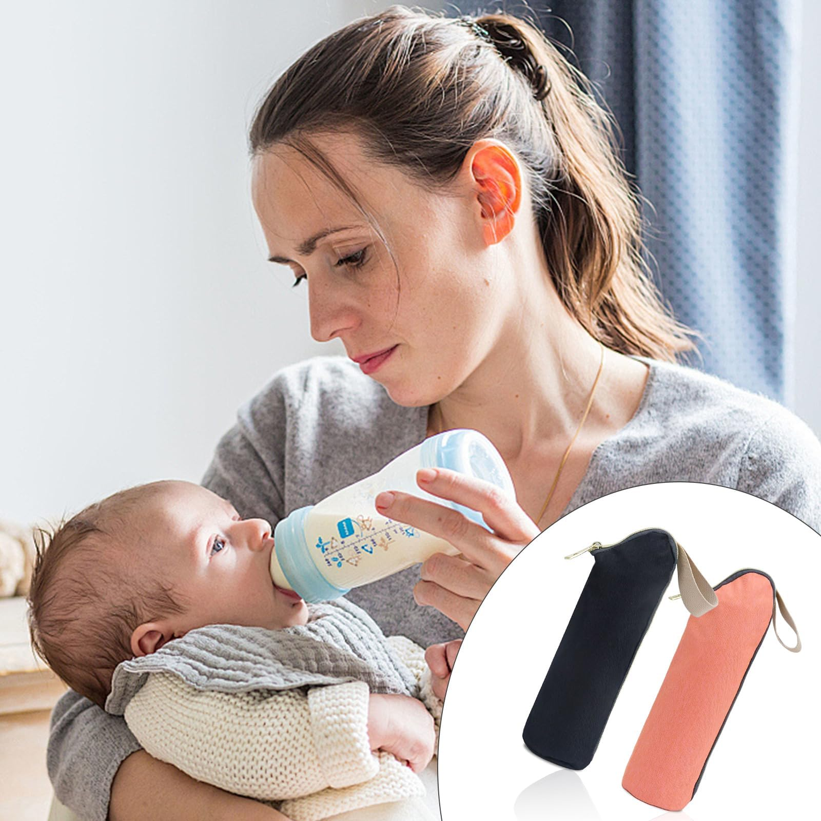 SHOPPULSE Isoliertasche Babyflasche, 2 Stück Kühltasche für Flaschen, Thermotasche Babyflasche mit Knopfband, Thermotasche für Bewahren Sie Babyflaschen Auf