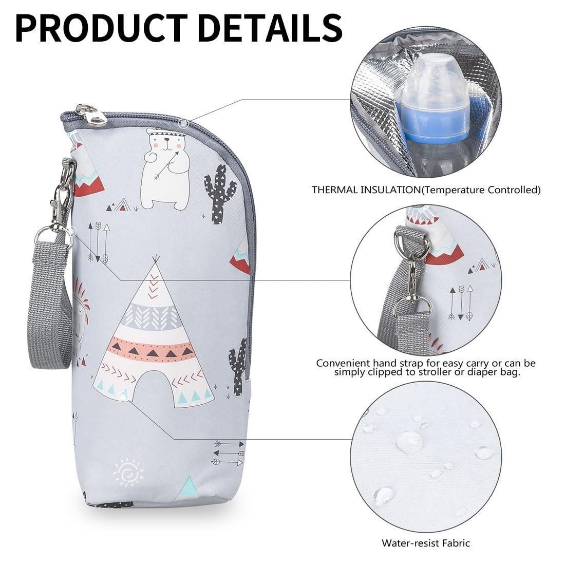 SHOPPULSE 1 Pcs Babyflasche Isolierung Tasche, Babyflasche Tasche, Babyflasche Thermostat, tragbare Babyflasche Tasche für Kinderwagen Outdoor Reisen