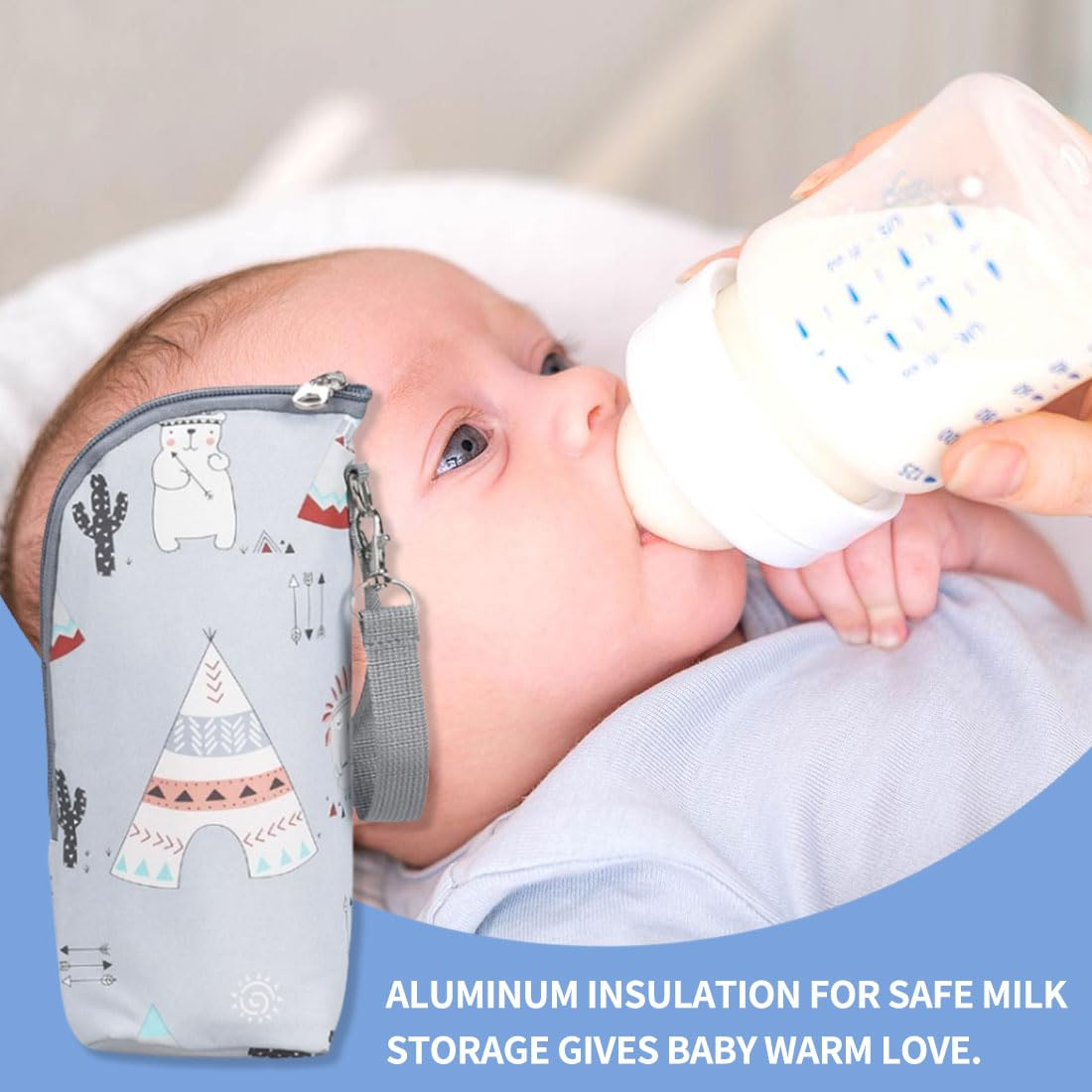 SHOPPULSE 1 Pcs Babyflasche Isolierung Tasche, Babyflasche Tasche, Babyflasche Thermostat, tragbare Babyflasche Tasche für Kinderwagen Outdoor Reisen