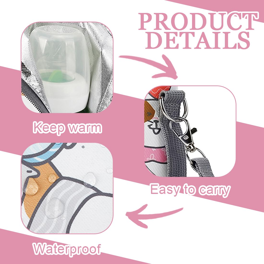 SHOPPULSE Baby Flaschen Isolierbeutel,Baby Flaschentasche,Lsoliertasche Für Babyflasche,Baby Flaschen Thermotaschen, Flaschen Isoliertasche, Leicht und Praktisch, Isoliertasche Flasche, Geeignet