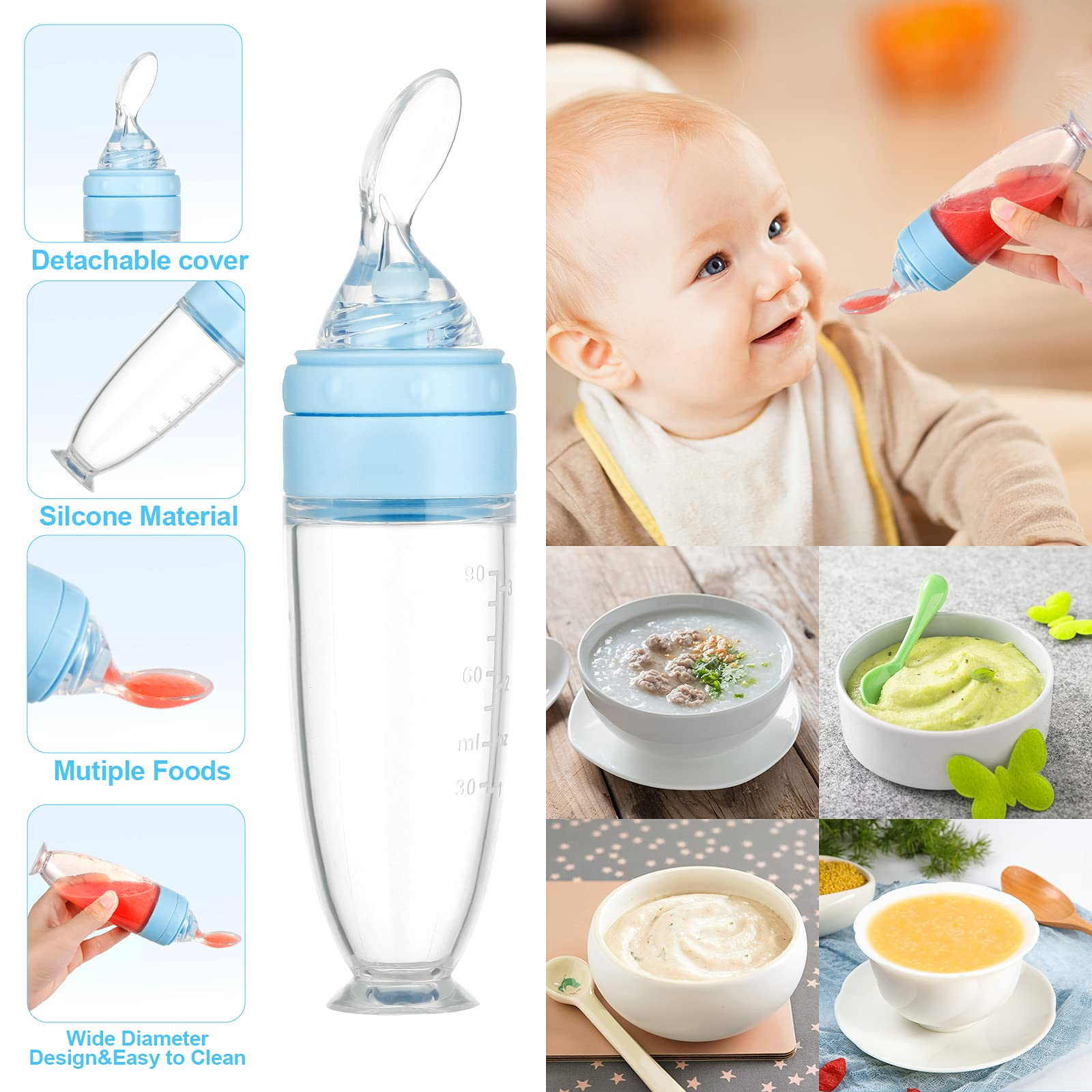 SHOPPULSE Fruchtsauger Baby, Fruchtsauger für Obst 90 ml Baby Food Feeder Fütterungs Flasche für Kleinkinder Fruchtsauger Schnuller Beißring Obstsauger
