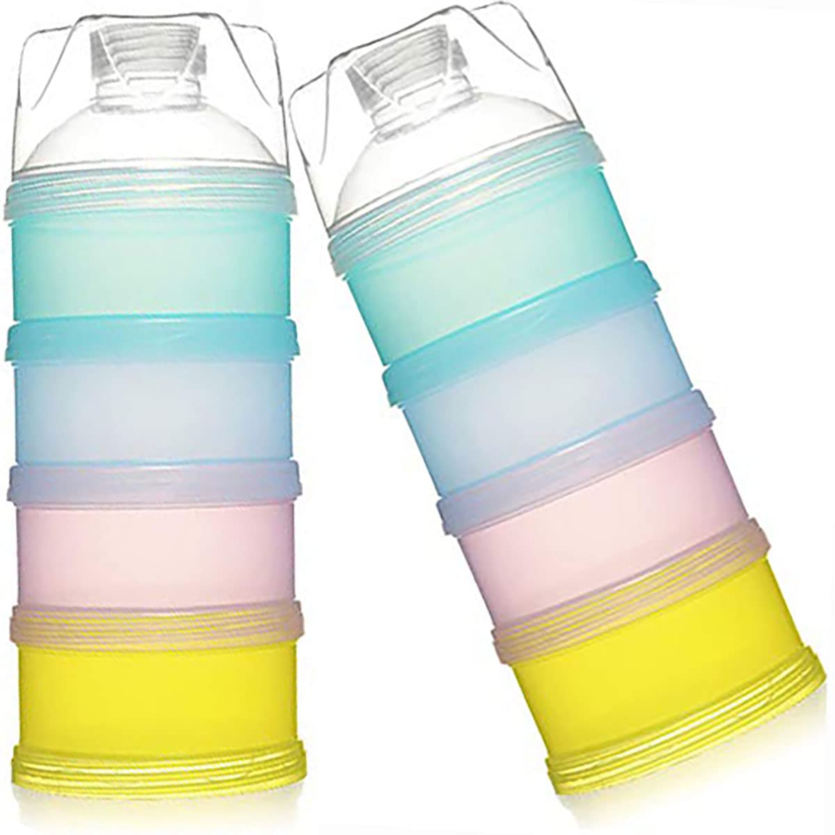 SHOPPULSE Milch Pulver Spender Snacks Tragbar Box Tragbarer Baby Milchpulver Behälter für 4 Schicht - 2 Stück Formel Milchpulver Zufuhr, Säuglingsnahrung Kasten für Reise im Freien/Nachtzeit Krankenpflege