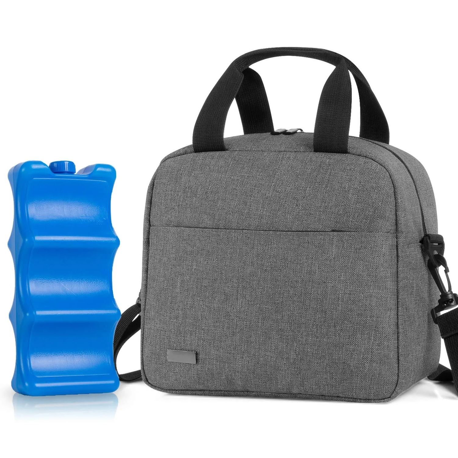 SHOPPULSE Kühltasche für 6 Milchflasche (bis zu 270 ml), Isolierte Flaschenhalter mit Kühlelement für Babyflaschen, Muttermilch Kühlbox für Unterwegs, Transport, Arbeit, Reise, Grau