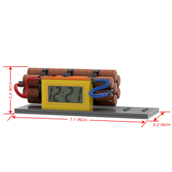 Custom Brick Figures Clock Personalized Dangerous Elements Brick Figures Clock Gifts for Him-Blongser
