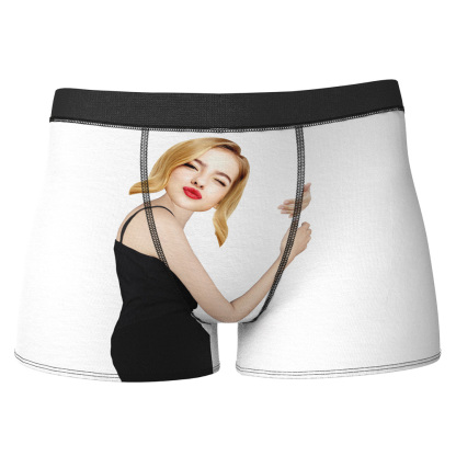 Custom Love Hug Boxer Shorts Personalized Boxers Briefs with Picture with Package-Blongser
