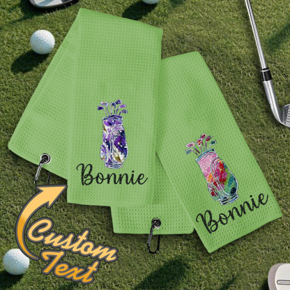 Personalized Golf Towel with Hanging Clip Golfing Clubs Golf Towel Gift for Golf Lovers-Blongser