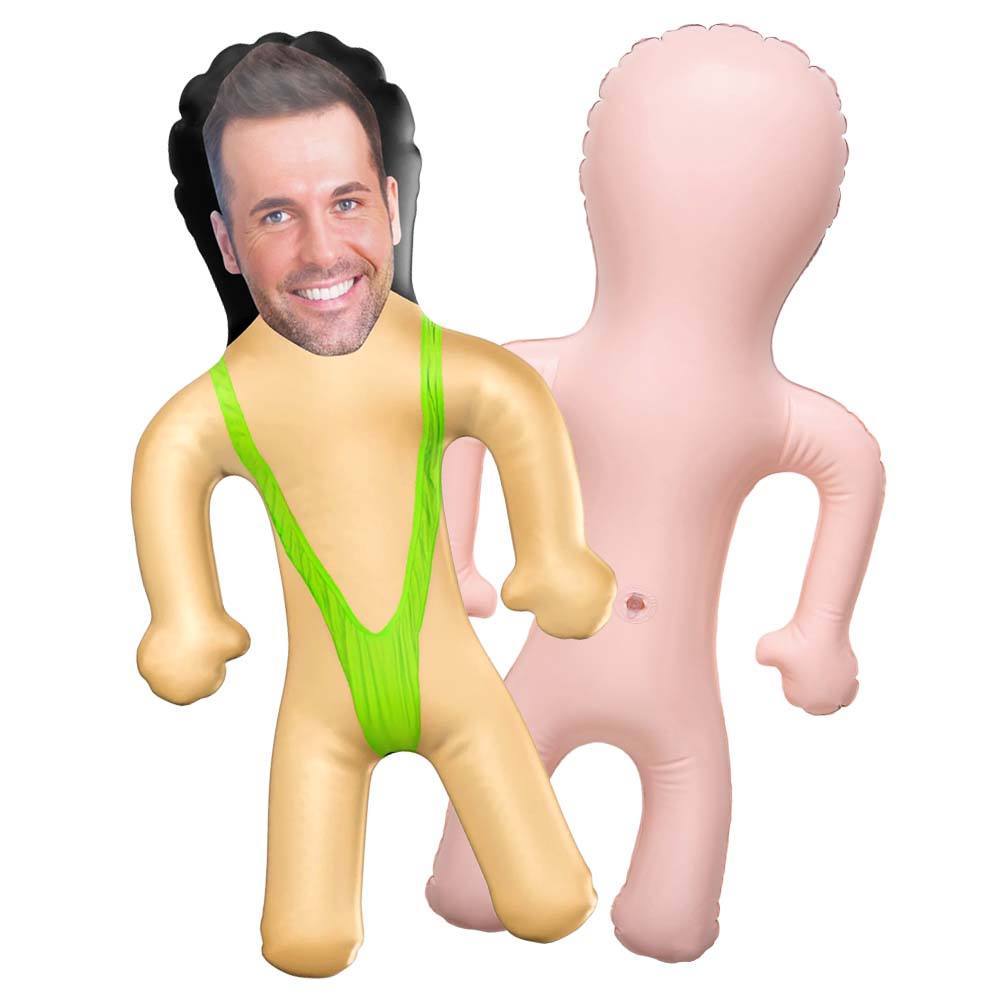 Customized Photo Man Balloon Funny Balloon Men's Balloon Bib Pants Party Favours Funny Gifts Blow up doll Inflatable Doll-Blongser